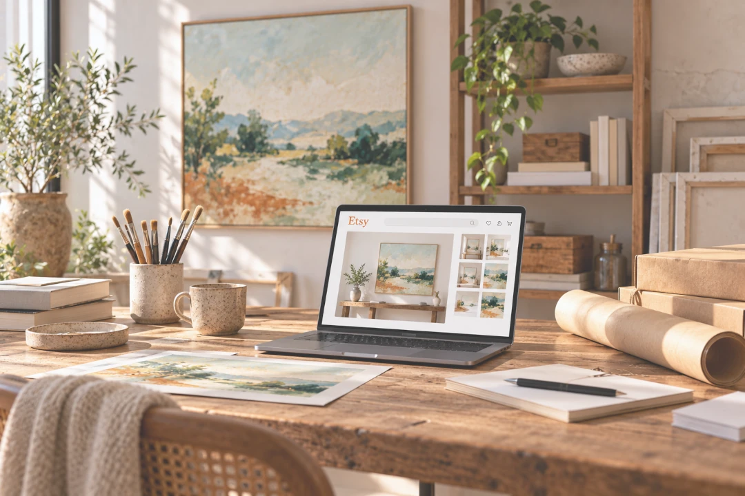Art mockup created for an Etsy art shop listing