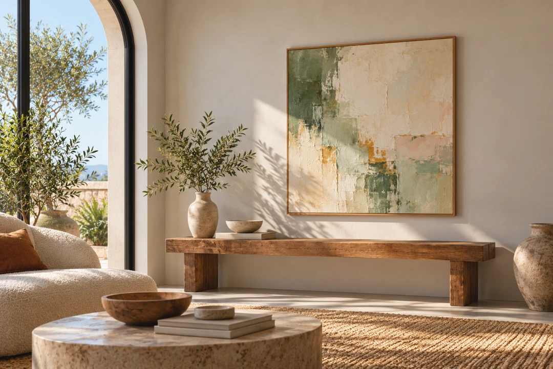 Painting mockup displayed in a realistic interior