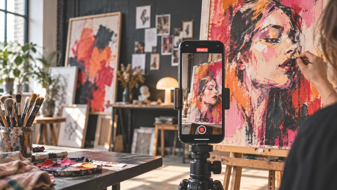 Art Reel showing artwork presented as engaging vertical video content for Instagram